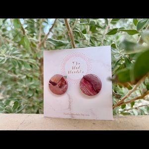 Faux Stone Stud Earrings